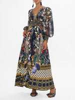 Shaped Waistband Dress With Gathered Sleeves - Palacio Poetry