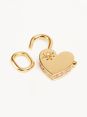 18k Gold Vermeil Connected Hearts Padlock Pendant