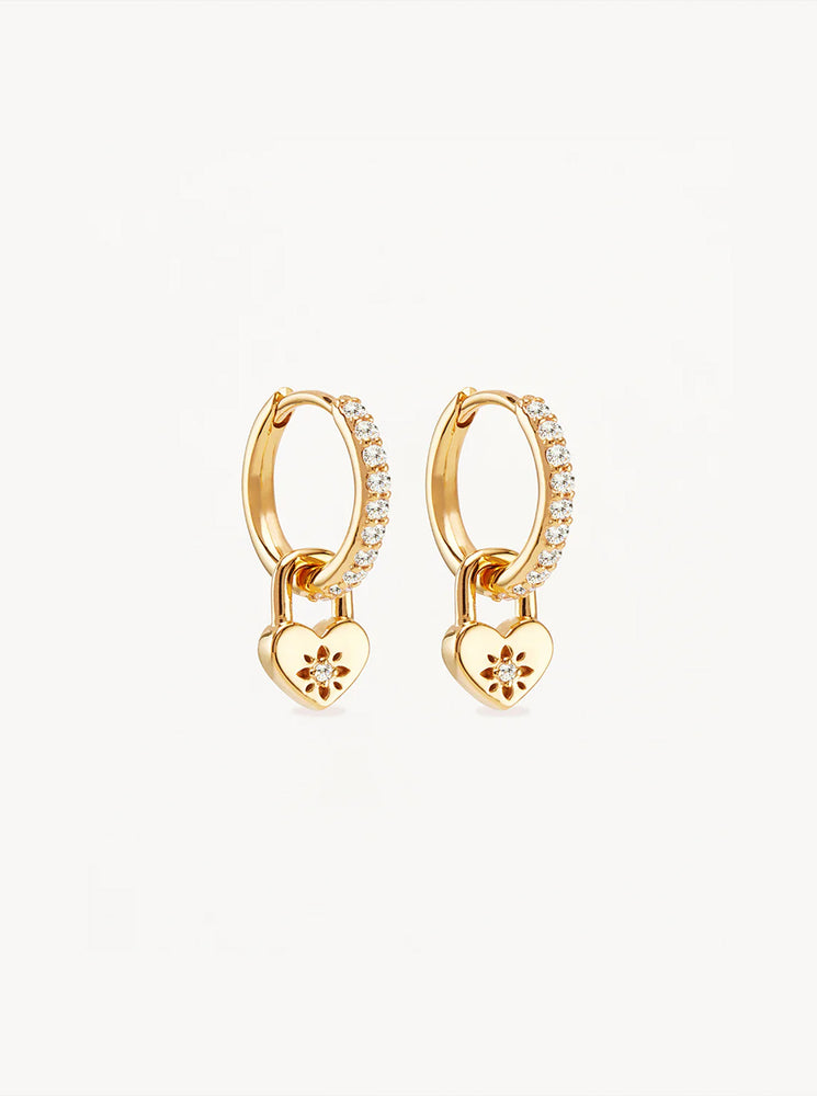 18k Gold Vermeil Love Unlocked Padlock Hoops