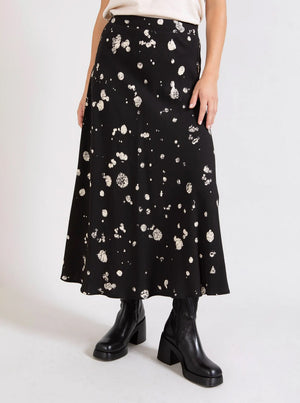 Skirt With Paint Dot Print - Paint Dot Print