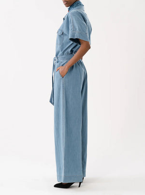 MathildeLL Jumpsuit SS - Light Blue