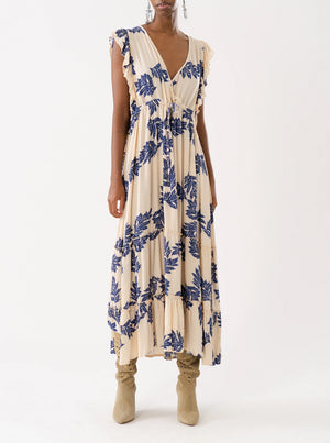 SamoLL Midi Dress SL - Flower Print