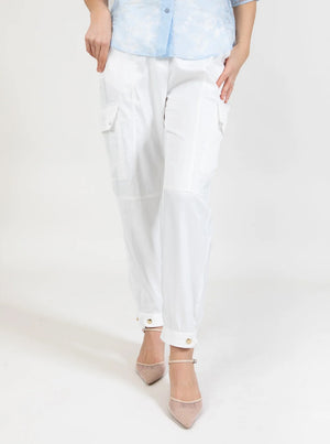 Cargo Pants In Shimmer - White