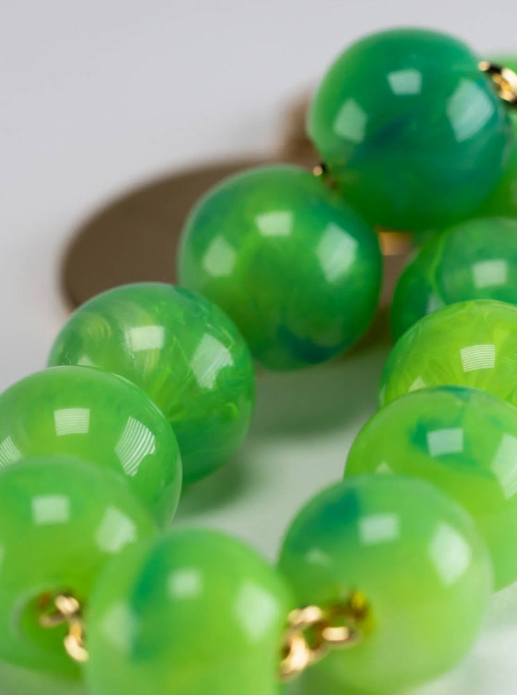 Mini Beads Bracelet - Neon Green Marble