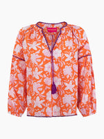 Paisley Peasant Shirt - Orange