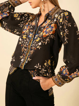 Selah Silk Top - Black