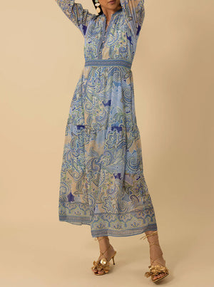 Shelby Chiffon Long Dress - Blue