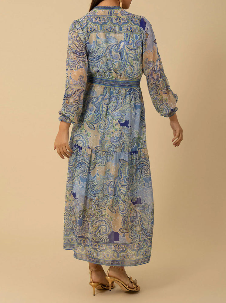 Shelby Chiffon Long Dress - Blue