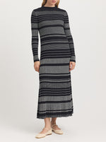 Gradient Stripe Dress - Black