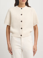 Short Sleeve Cardigan - Ivory