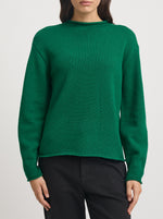 Relaxed Fit Mock Neck - Lush Green