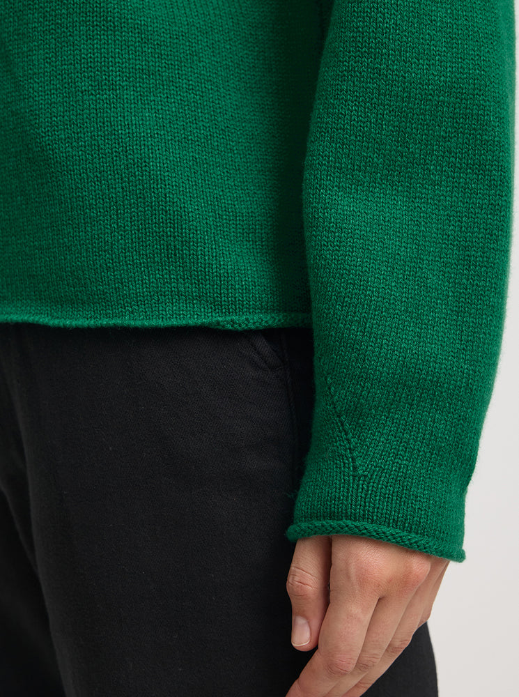 Relaxed Fit Mock Neck - Lush Green