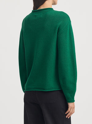 Relaxed Fit Mock Neck - Lush Green