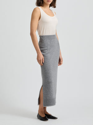 Blanket Stitch Skirt - Mid Grey