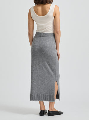 Blanket Stitch Skirt - Mid Grey