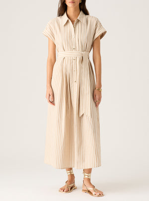 Francisca Shirt Dress - Sable Stripes