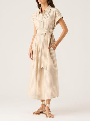 Francisca Shirt Dress - Sable Stripes