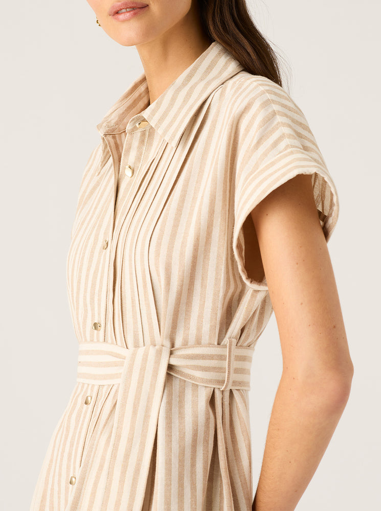 Francisca Shirt Dress - Sable Stripes