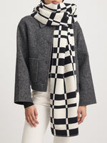 Abstract Check Scarf - Black