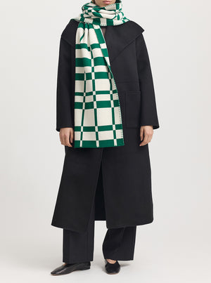 Abstract Check Scarf - Lush Green