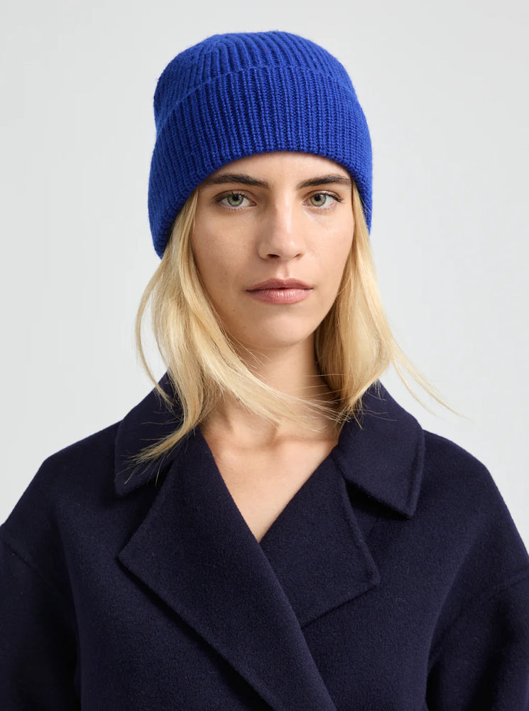 Rib Knit Beanie - Cobalt