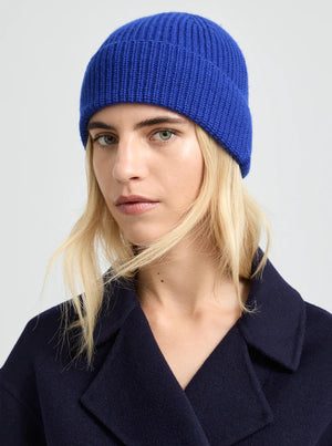 Rib Knit Beanie - Cobalt