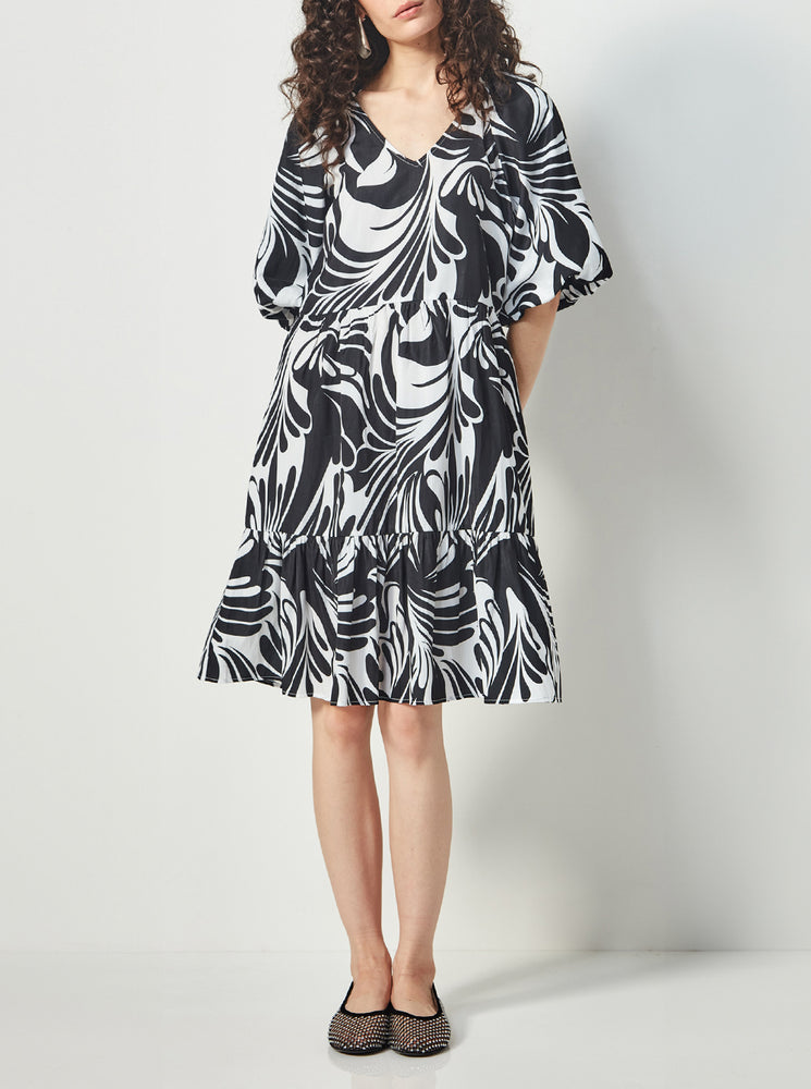 Saskia Dress - Black Print