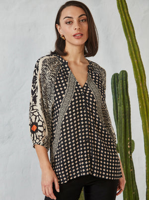 Inspire Blouse - Black Print