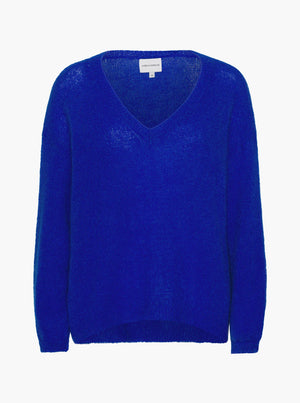 Silja V Neck Knit - Electric Blue