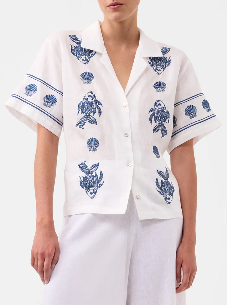 Alpheus Embroidered Shirt - White