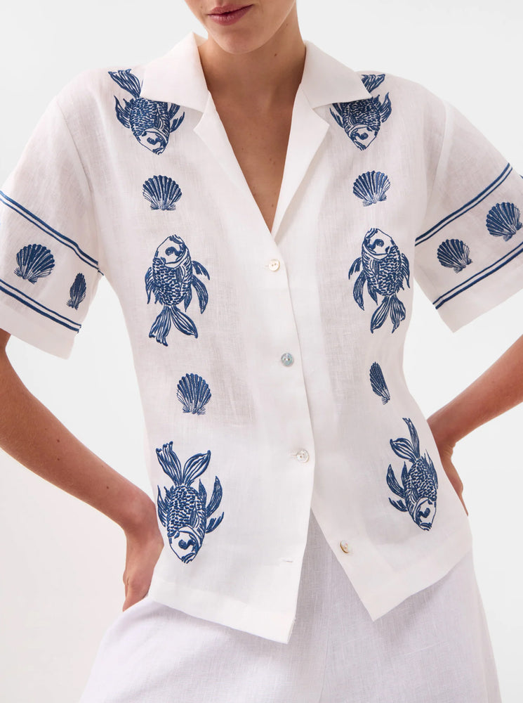 Alpheus Embroidered Shirt - White