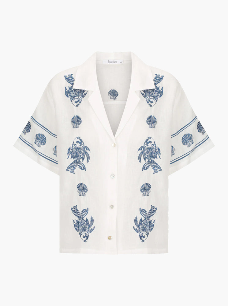 Alpheus Embroidered Shirt - White