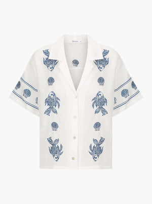 Alpheus Embroidered Shirt - White