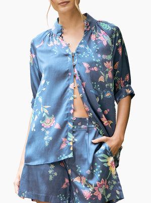 Amalfi Flora Silk Blouse - Print