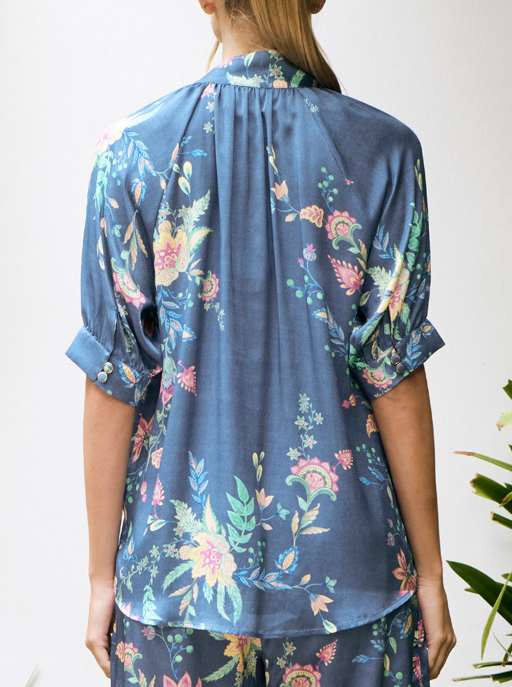 Amalfi Flora Silk Blouse - Print