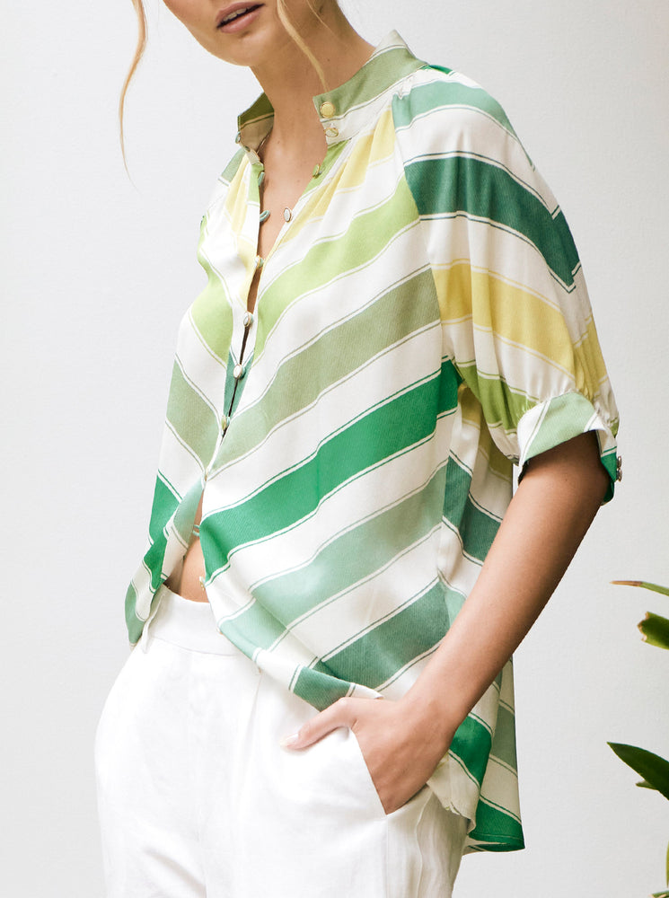 Amalfi Lea Silk Blouse - Stripe