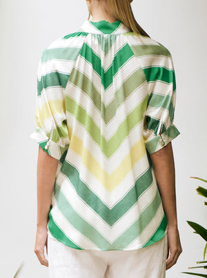 Amalfi Lea Silk Blouse - Stripe