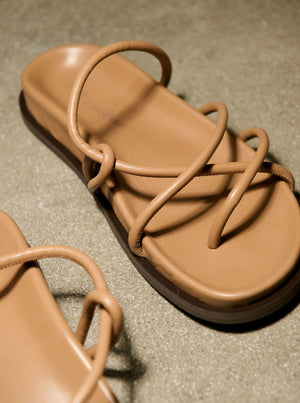 Avril Leather Sandal - Caramel Nappa