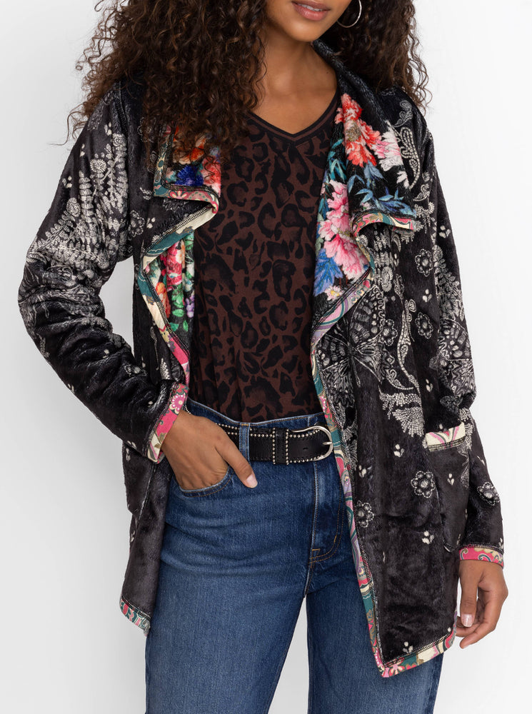 Joan Wrap Sherpa Jacket (Reversible) - Farfalla Joan