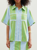 MAZATLAN. Shirt. - Green/Blue