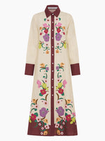 Jewel Floral Shirt Dress - Cream