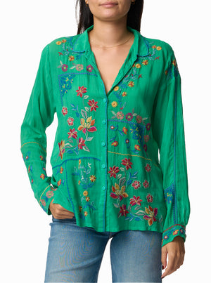 Zodea Collar Blouse - Bright Green