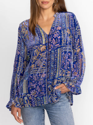 Joasie Burnout Blouse - Persephone