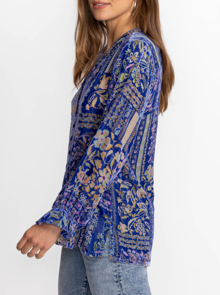 Joasie Burnout Blouse - Persephone