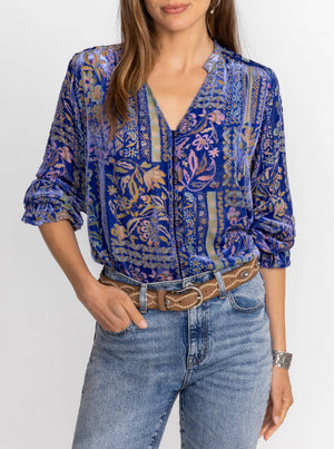 Joasie Burnout Blouse - Persephone