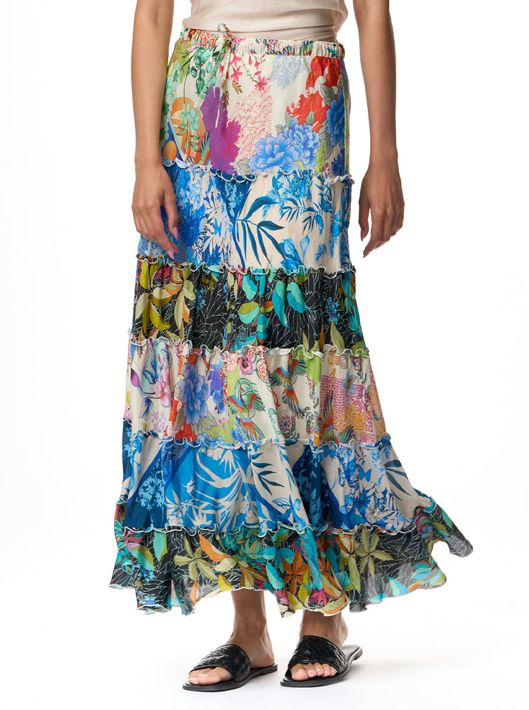 Sebrina Tiered Skirt (Lined) - McDreamer Print