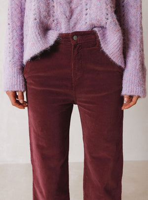 Gina Corduroy Pant - Plum