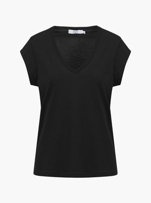 CC Heart V-Neck T-Shirt - Black
