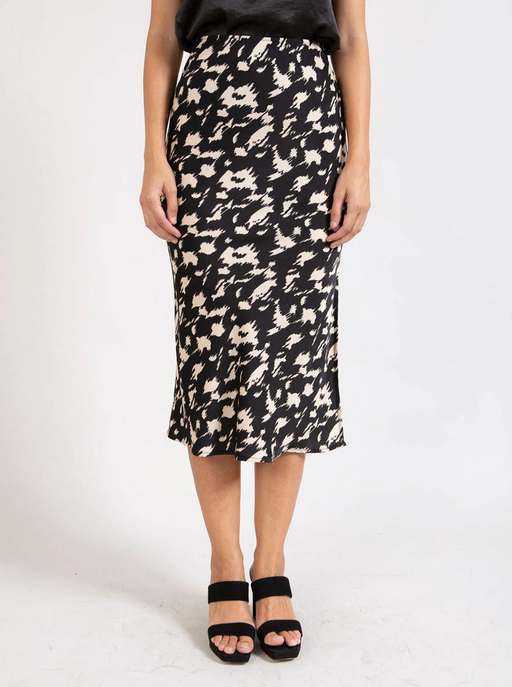 CC Heart Skyler Mid Length Printed Skirt - Abstract Print