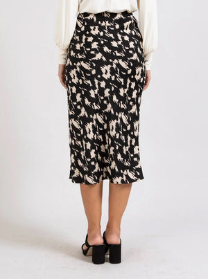 CC Heart Skyler Mid Length Printed Skirt - Abstract Print